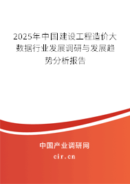 2025年中國建設(shè)工程造價大數(shù)據(jù)行業(yè)發(fā)展調(diào)研與發(fā)展趨勢分析報告