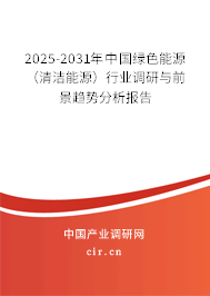 2025-2031年中國綠色能源（清潔能源）行業調研與前景趨勢分析報告