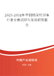 2025-2031年中國橋梁檢測車行業全面調研與發展趨勢報告