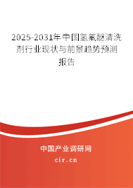 2025-2031年中國氫氟醚清洗劑行業現狀與前景趨勢預測報告