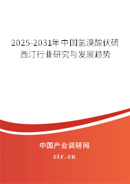 2025-2031年中國氫溴酸伏硫西汀行業研究與發展趨勢