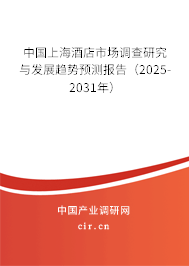 中國上海酒店市場調查研究與發展趨勢預測報告（2025-2031年）