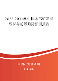 2025-2031年中國水鋁礦發展現狀與前景趨勢預測報告
