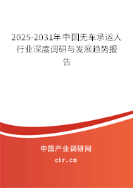 2025-2031年中國無車承運人行業深度調研與發展趨勢報告