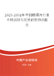 2025-2031年中國腰痛片行業市場調研與前景趨勢預測報告
