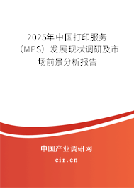 2025年中國(guó)打印服務(wù)（MPS）發(fā)展現(xiàn)狀調(diào)研及市場(chǎng)前景分析報(bào)告