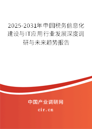 2025-2031年中國稅務信息化建設與IT應用行業發展深度調研與未來趨勢報告