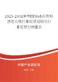 2025-2031年中國Web應用程序防火墻行業現狀調研與行業前景分析報告