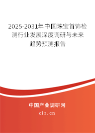 2025-2031年中國珠寶首飾檢測行業發展深度調研與未來趨勢預測報告