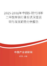 2025-2031年中國5-硫代間苯二甲酸單鈉行業現狀深度調研與發展趨勢分析報告