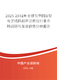 2025-2031年全球與中國B型電子線陣超聲診斷儀行業市場調研與發展趨勢分析報告