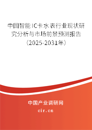中國智能IC卡水表行業(yè)現(xiàn)狀研究分析與市場(chǎng)前景預(yù)測(cè)報(bào)告（2025-2031年）
