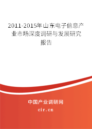 2011-2015年山東電子信息產業市場深度調研與發展研究報告