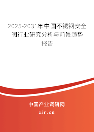 2025-2031年中國不銹鋼安全閥行業研究分析與前景趨勢報告
