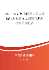 2025-2031年中國廚房滅火設備行業發展深度調研與未來趨勢預測報告