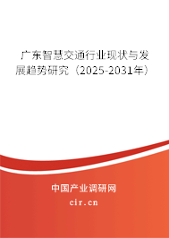 廣東智慧交通行業現狀與發展趨勢研究（2025-2031年）