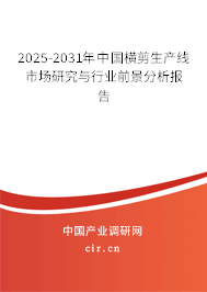 2025-2031年中國橫剪生產線市場研究與行業前景分析報告