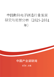 中國數碼電子制造行業發展研究與前景分析（2025-2031年）