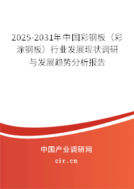 2025-2031年中國彩鋼板（彩涂鋼板）行業發展現狀調研與發展趨勢分析報告