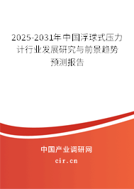 2025-2031年中國浮球式壓力計行業發展研究與前景趨勢預測報告