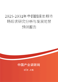 2025-2031年中國固廢處理市場現狀研究分析與發展前景預測報告