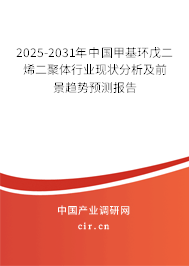 2025-2031年中國甲基環戊二烯二聚體行業現狀分析及前景趨勢預測報告