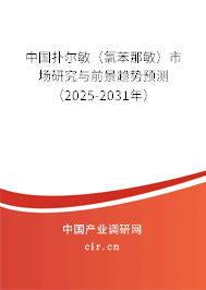 中國撲爾敏（氯苯那敏）市場研究與前景趨勢預測（2025-2031年）