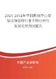 2025-2031年中國數據中心基礎設施管理行業市場分析與發展前景預測報告